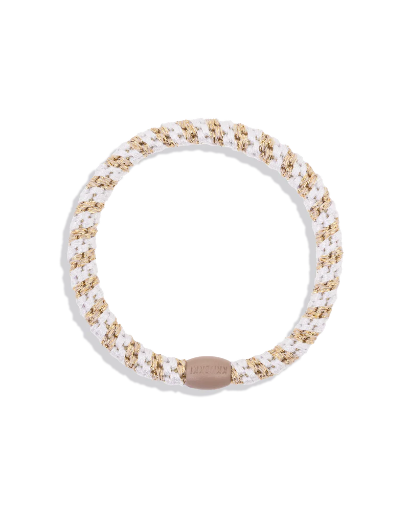 Slim White-Beige Glitter Stripe