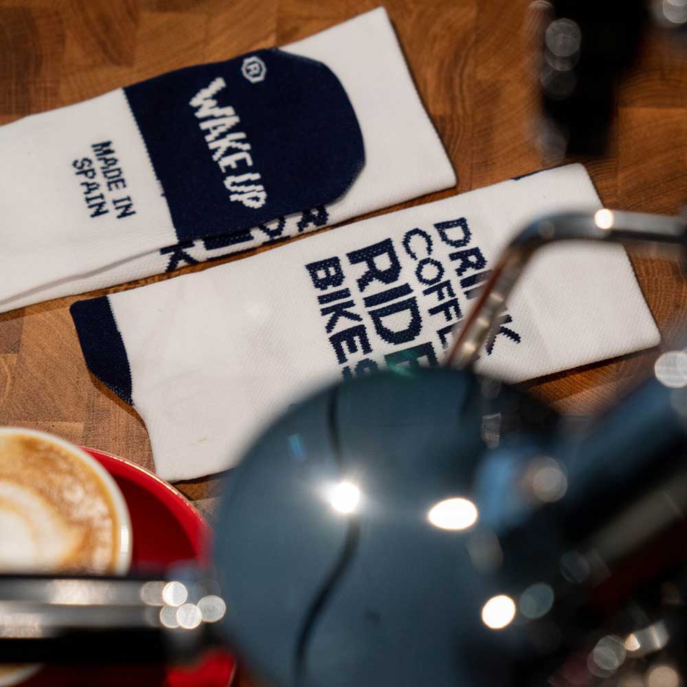 Drink Coffee Blue – Cycling Socks