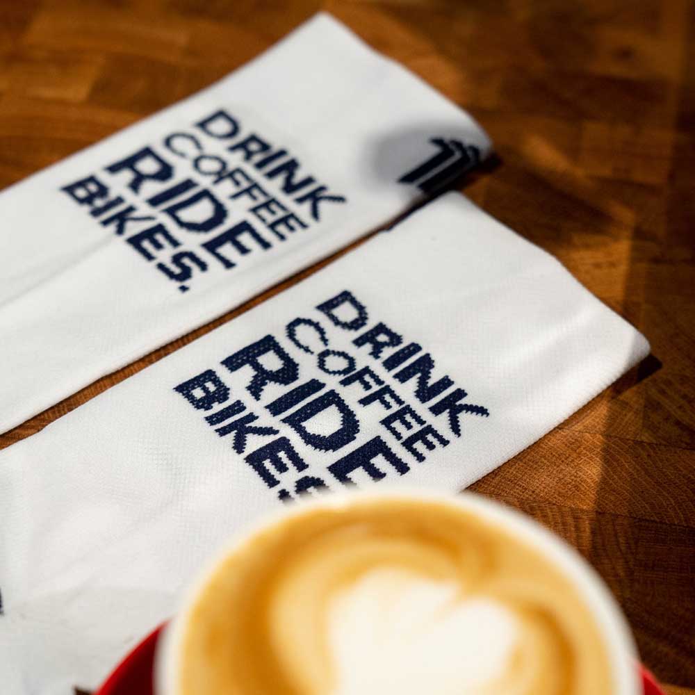 Drink Coffee Blue – Cycling Socks