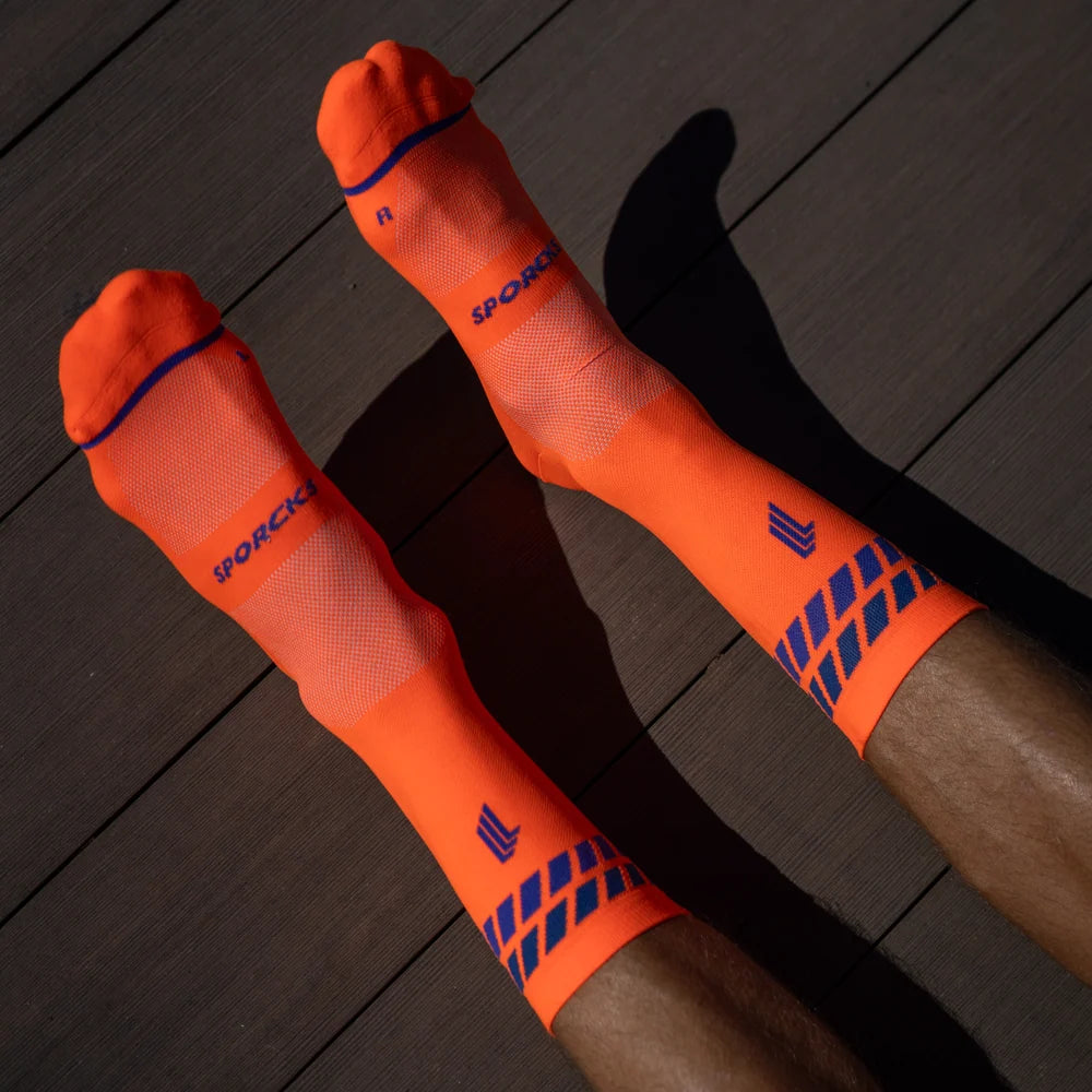 Ultralight Pro Striped Orange - Run Ultralight Socks