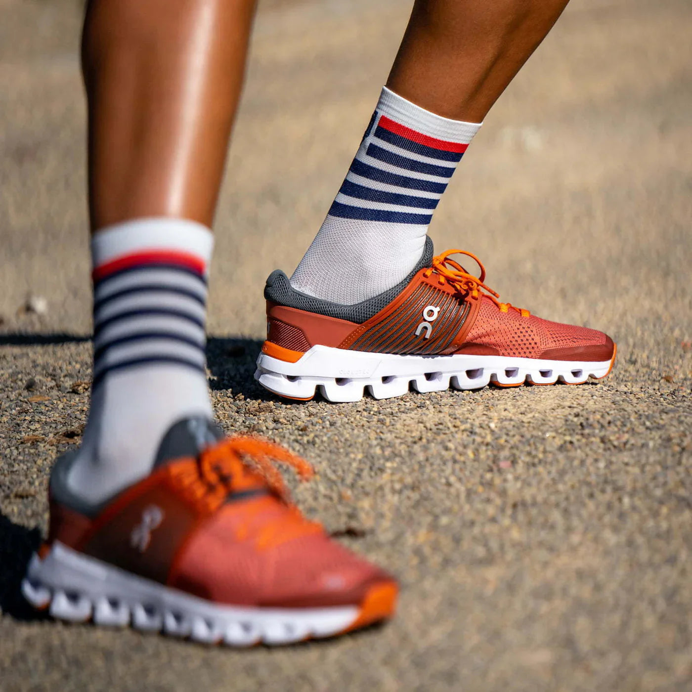 Red Air White Run Ultralight Socks
