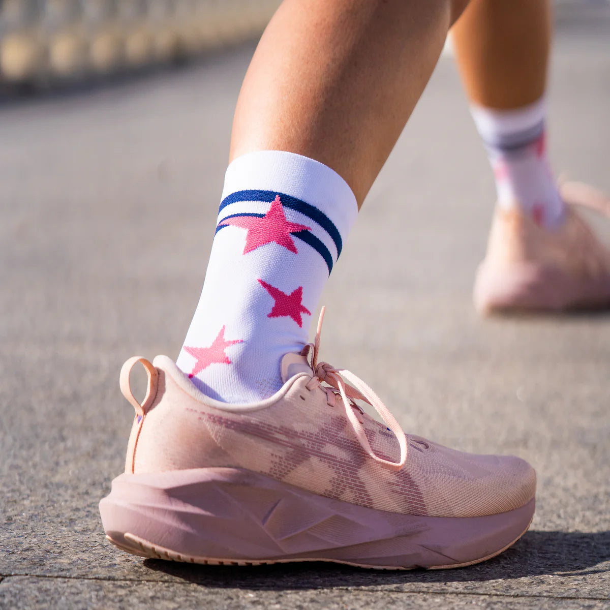 Run Star Pink - Running Socks
