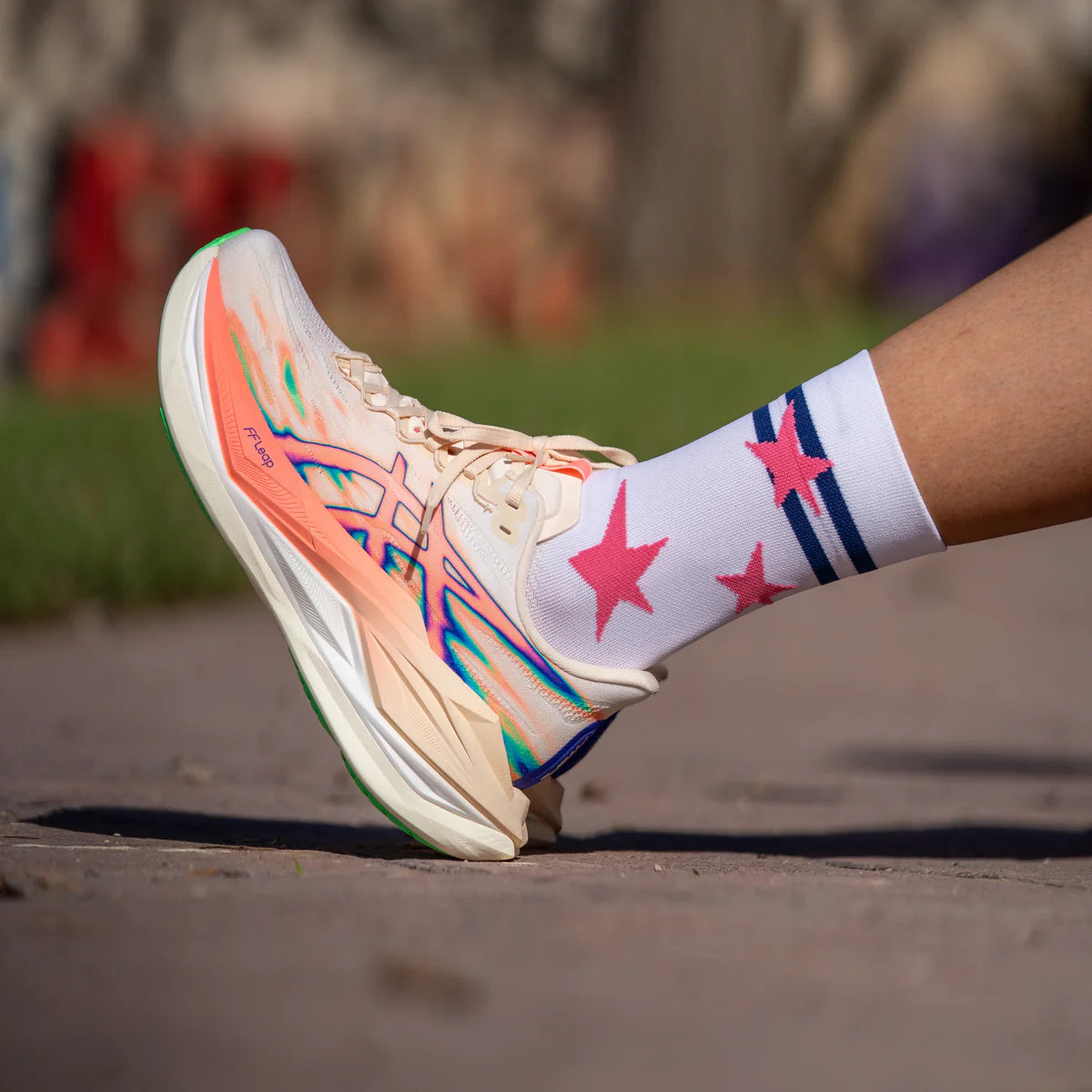 Run Star Pink - Running Socks