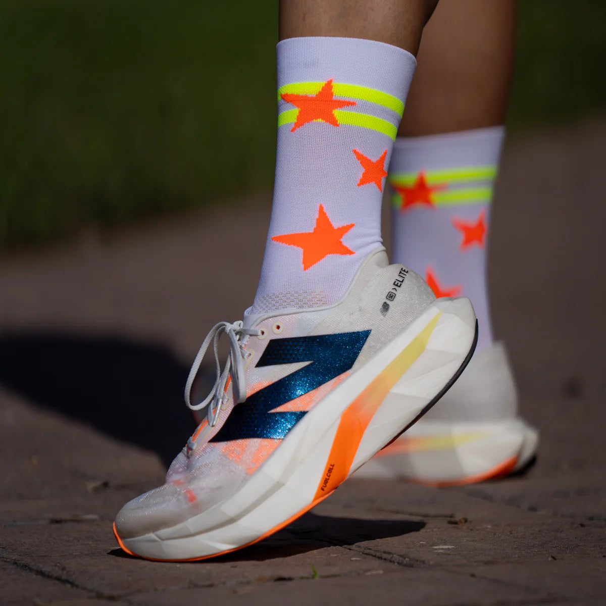 Run Star Orange - Running Socks