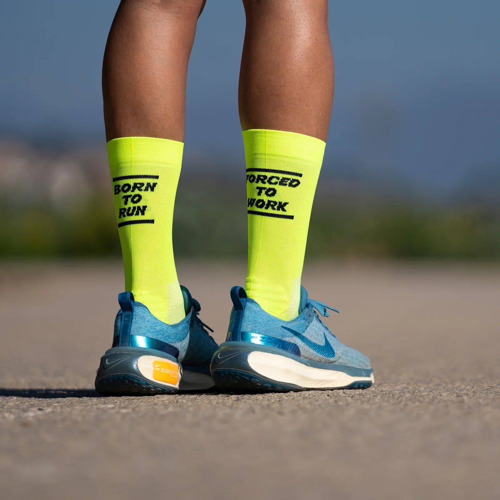 Born To Run Yellow – Running Socks