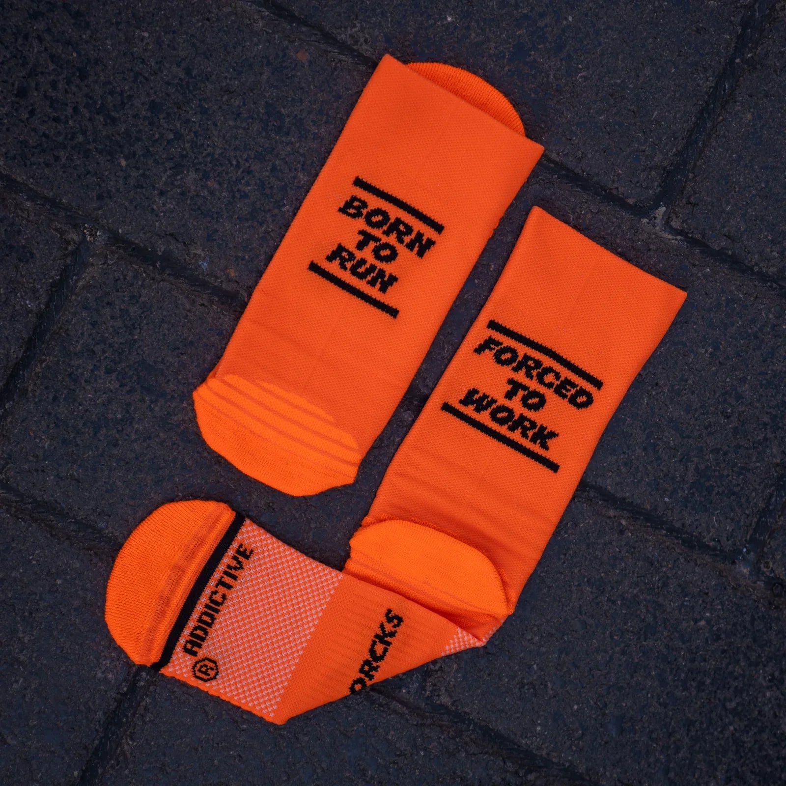 Born to Run Orange – Running Socks