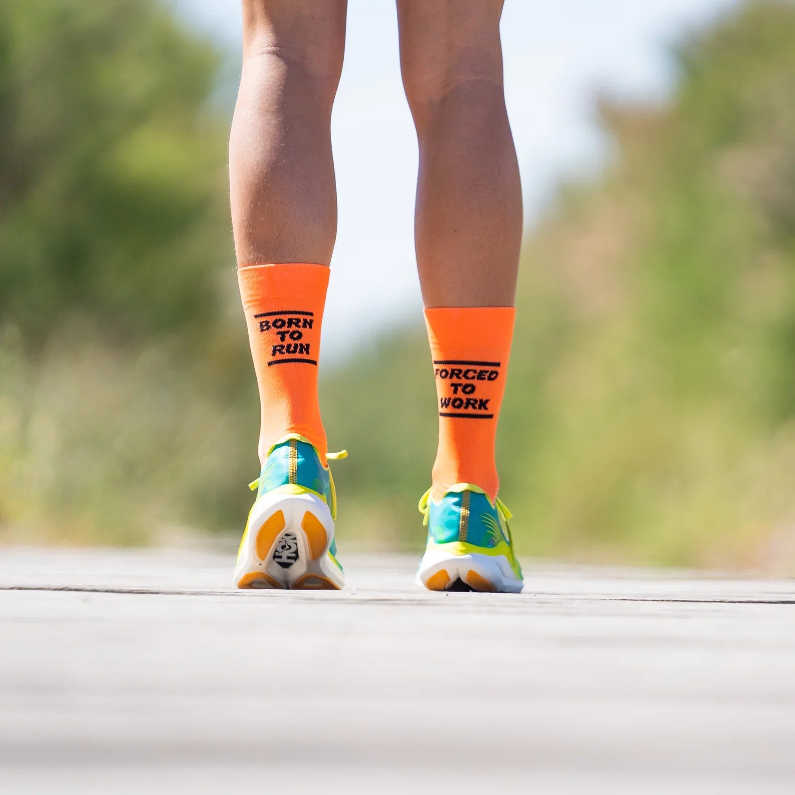 Born to Run Orange – Running Socks