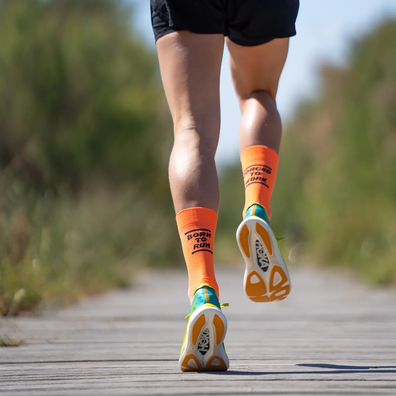 Born to Run Orange – Running Socks