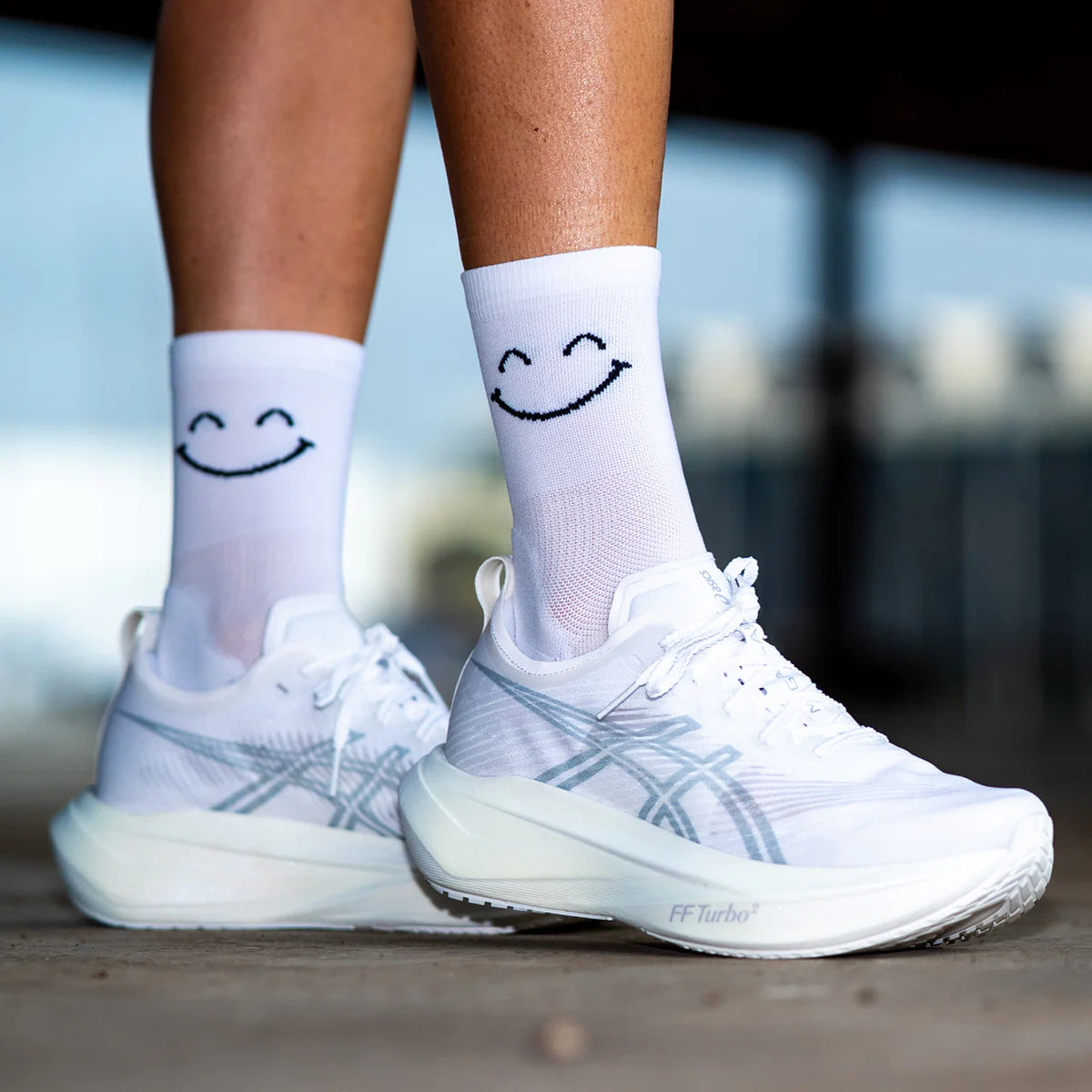 Happy Mode White – Running Ultralight Socks