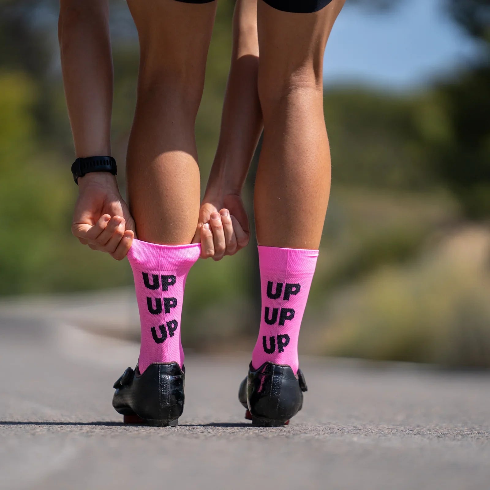 Up Up Up Pink – Cycling Socks