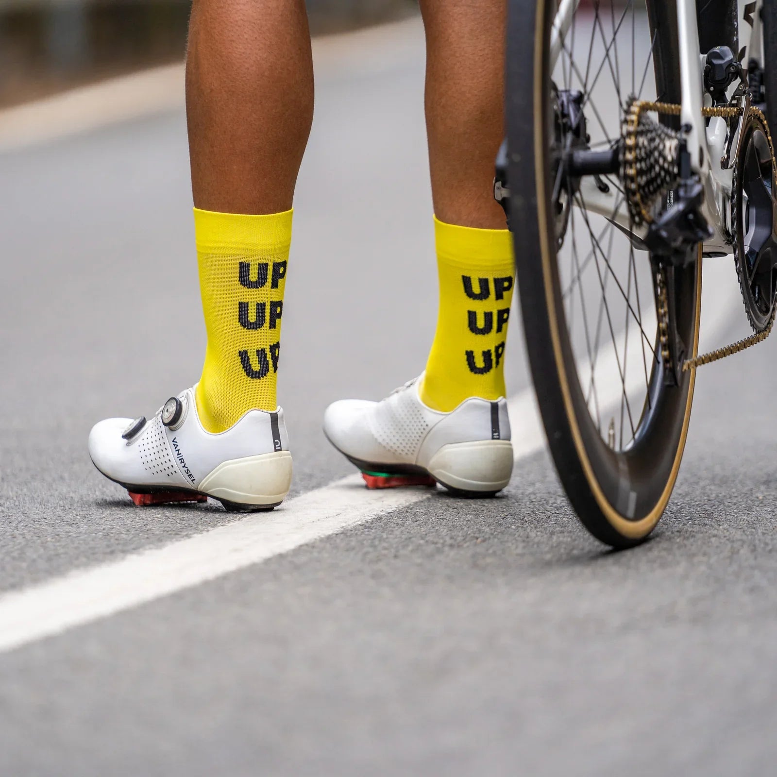 Up Up Up Yellow – Cycling Socks