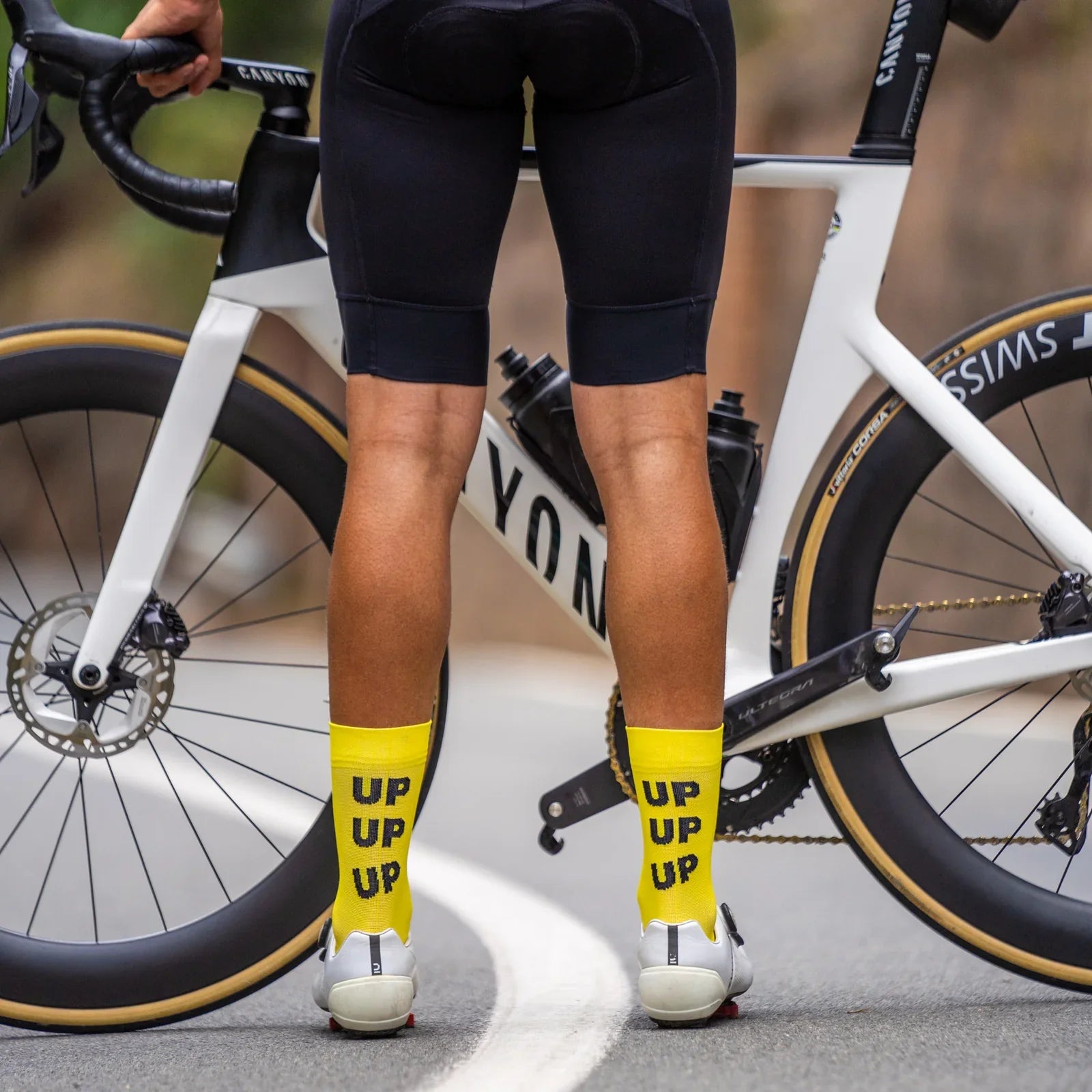 Up Up Up Yellow – Cycling Socks