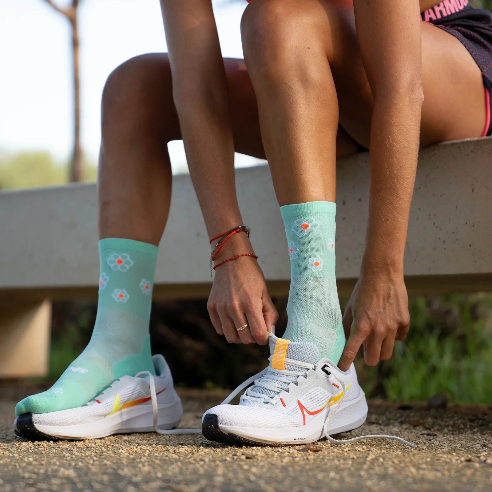 Marguerite Green Run Ultralight Socks