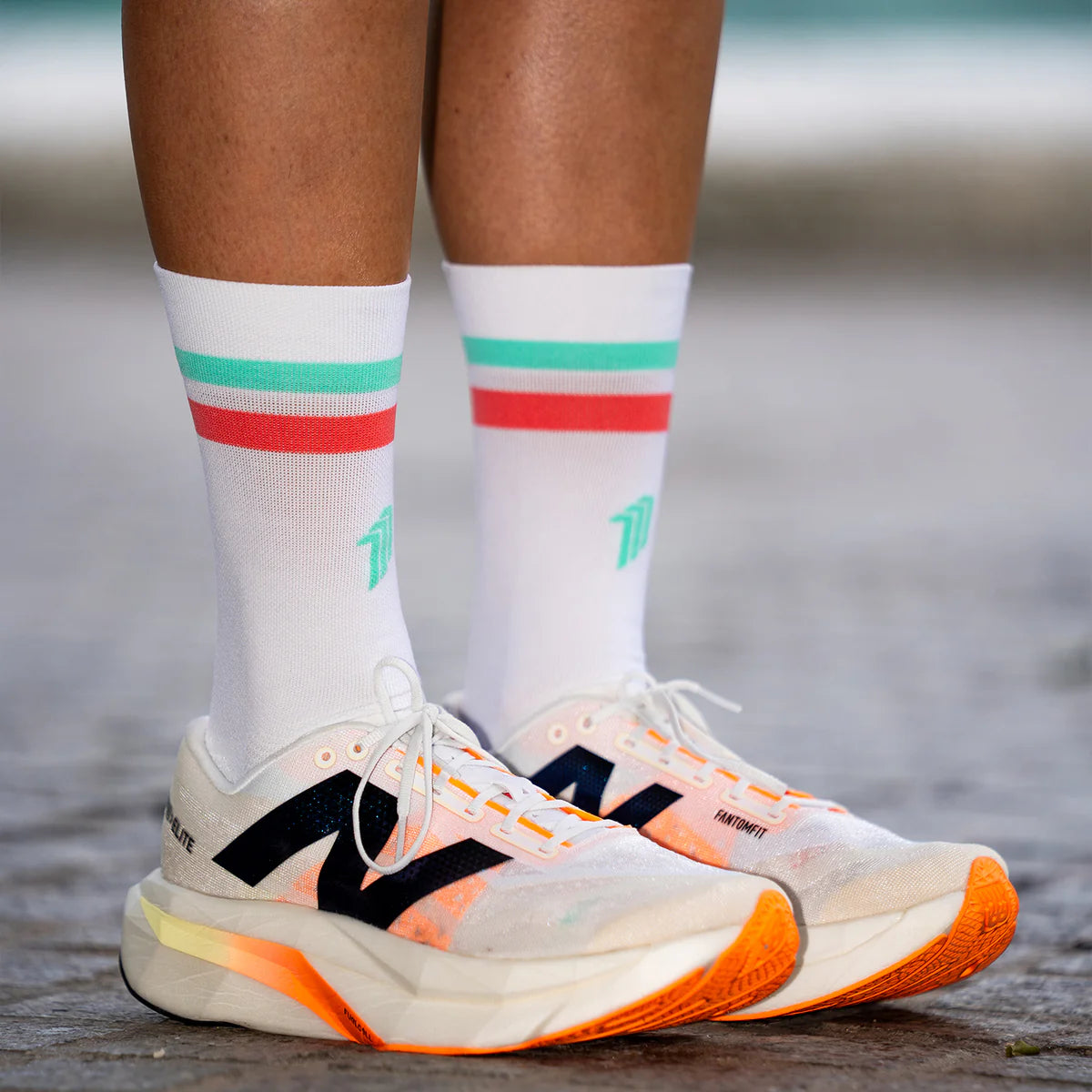 Pro White Green - Run Ultralight Socks