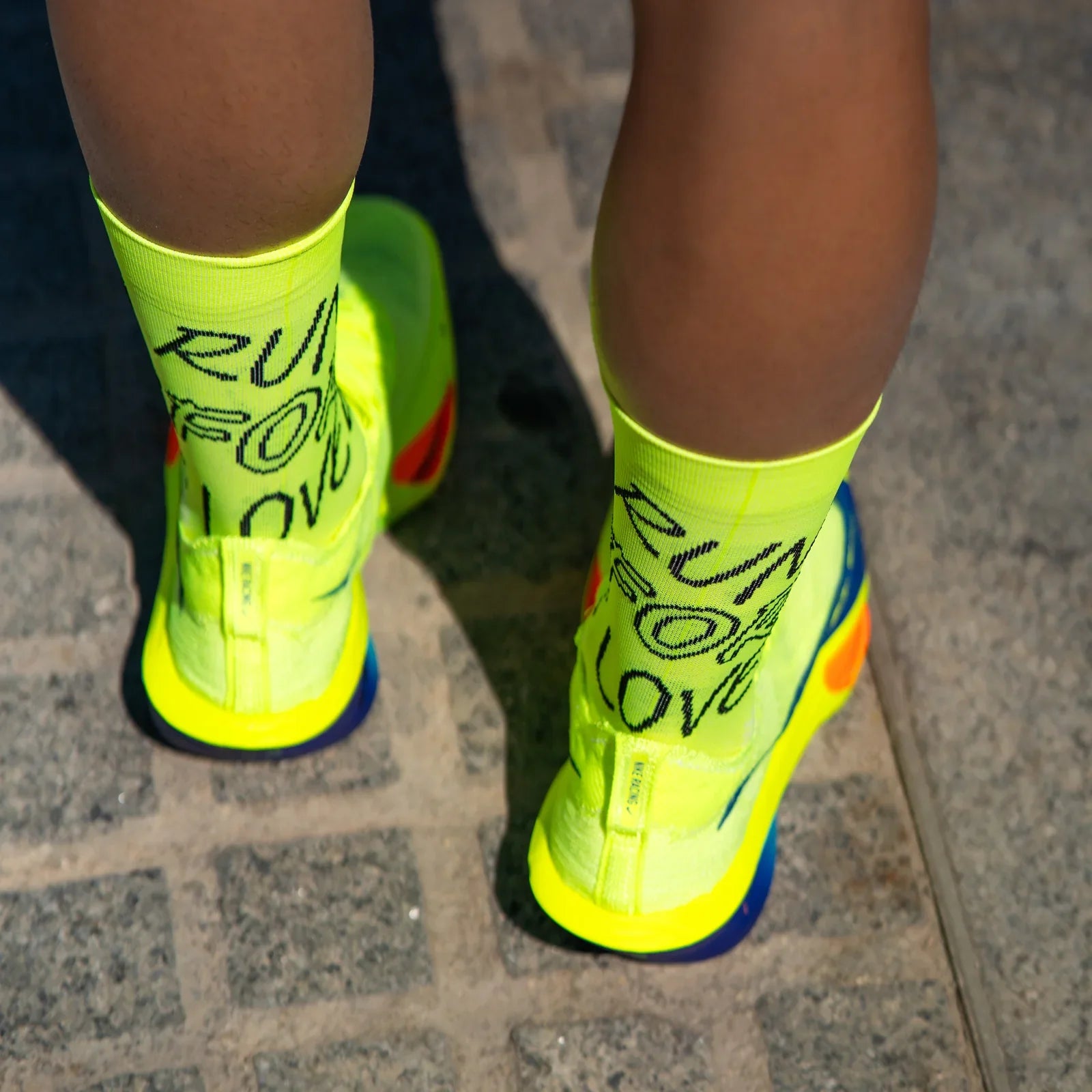 Run For Love Yellow- Running Socks