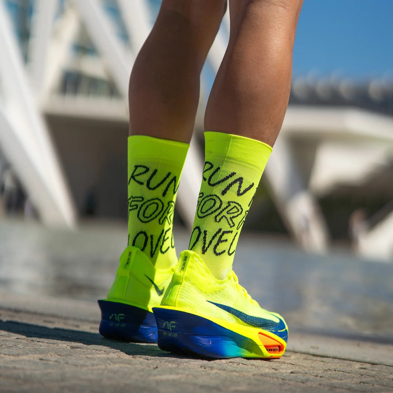 Run For Love Yellow- Running Socks