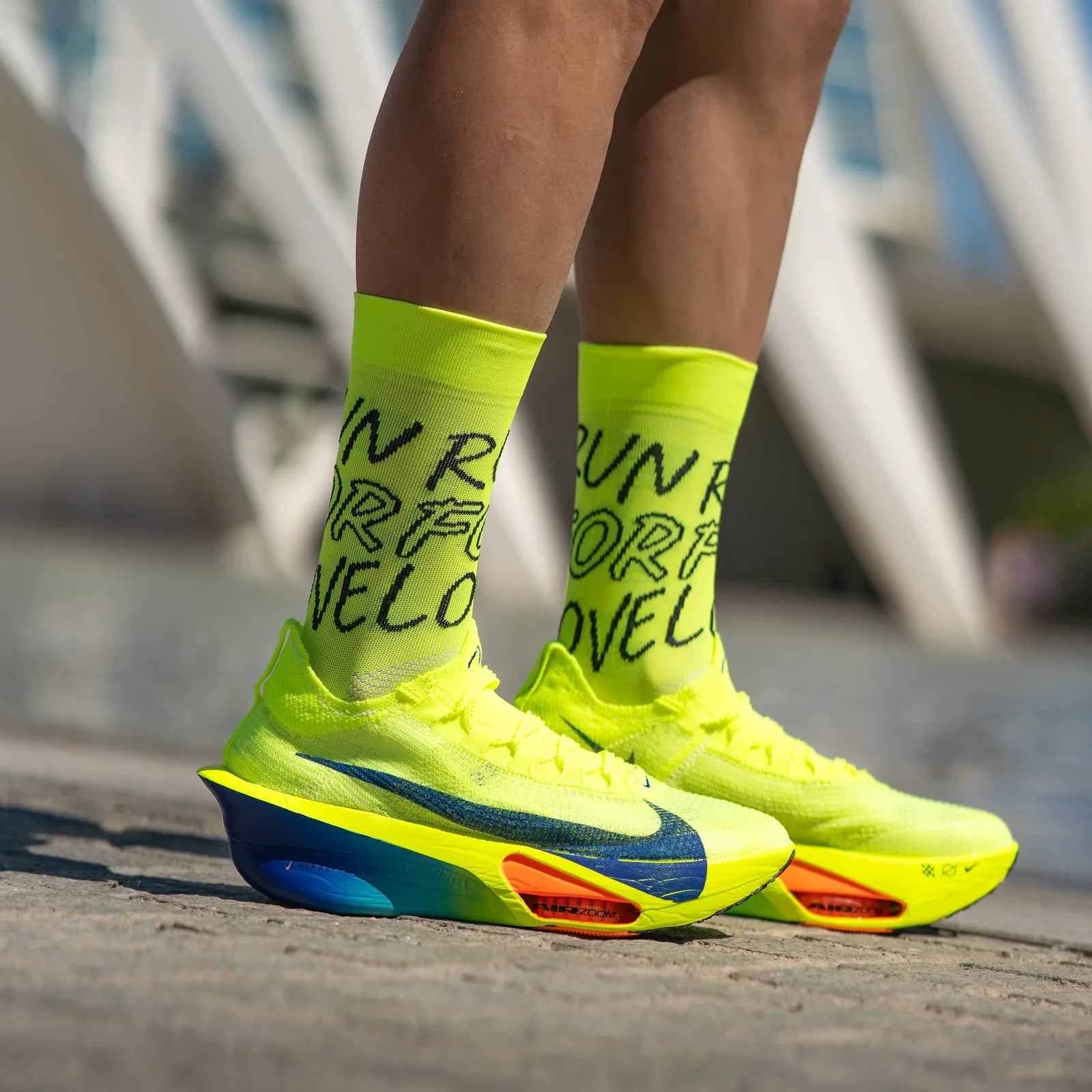 Run For Love Yellow- Running Socks