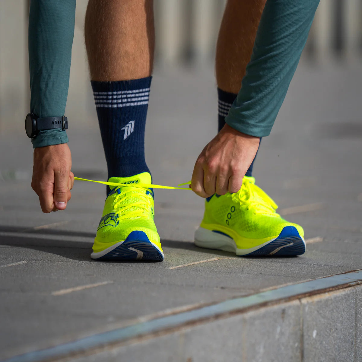 No Risk Blue - Running Socks