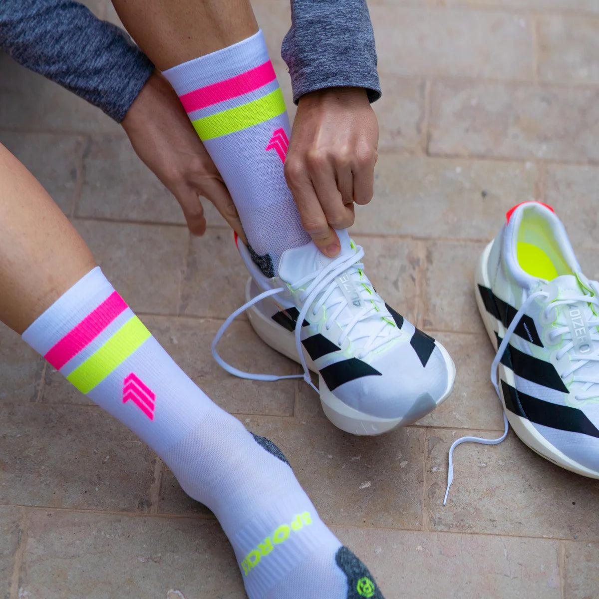 Pro White Pink - Run Ultralight Socks
