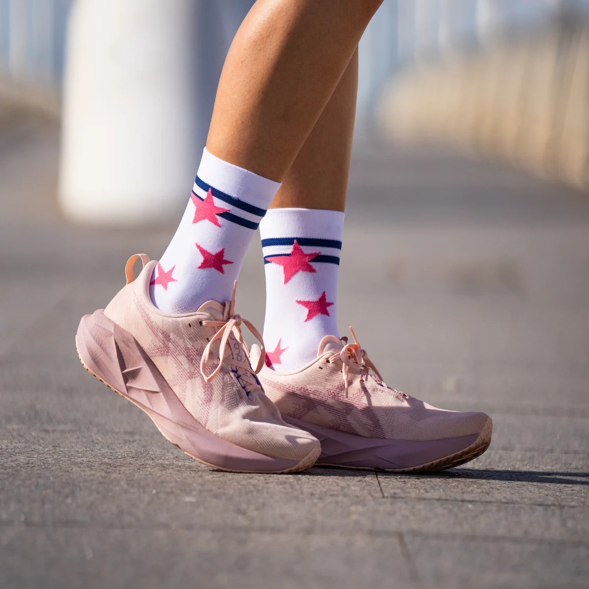 Run Star Pink - Running Socks