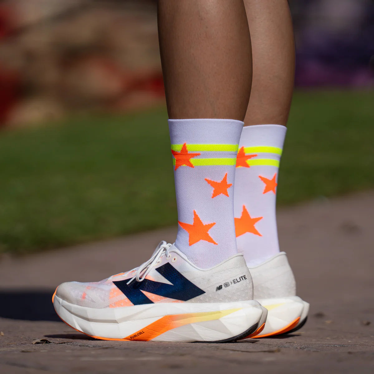 Run Star Orange - Running Socks