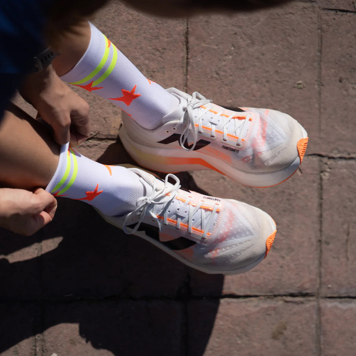 Run Star Orange - Running Socks