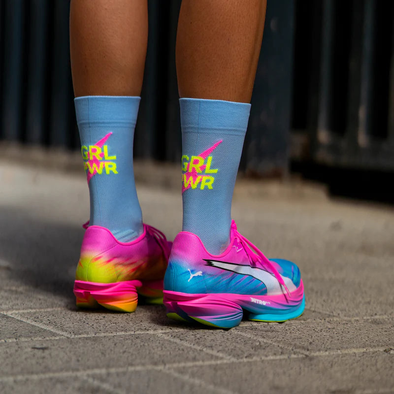 Girls Power Blue - Running Socks