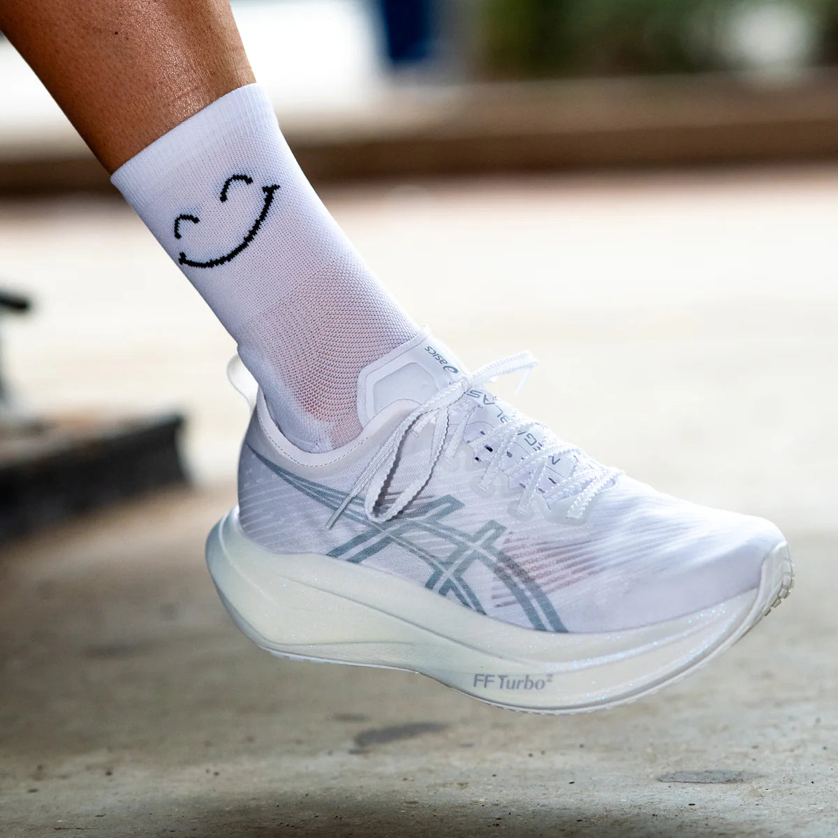 Happy Mode White – Running Ultralight Socks