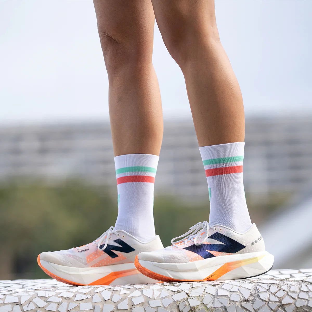 Pro White Green - Run Ultralight Socks