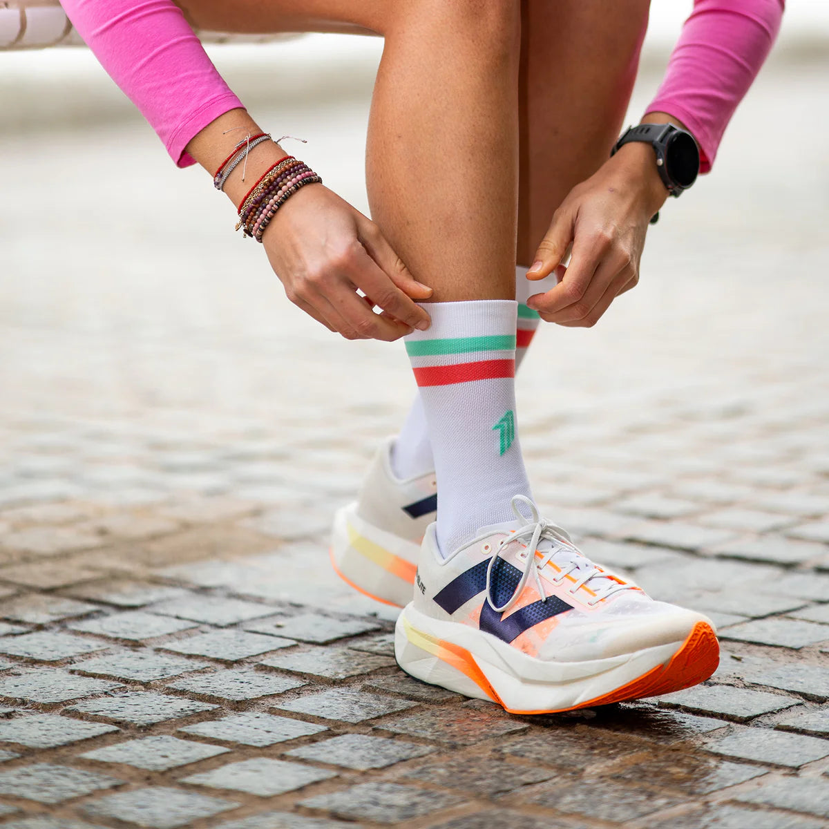 Pro White Green - Run Ultralight Socks