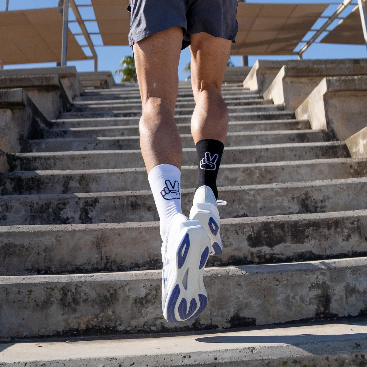 Up Black & White - Running Socks